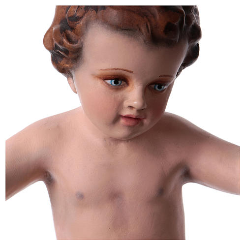 Baby Jesus statue with open arms, 30 cm in colored fiberglass 6