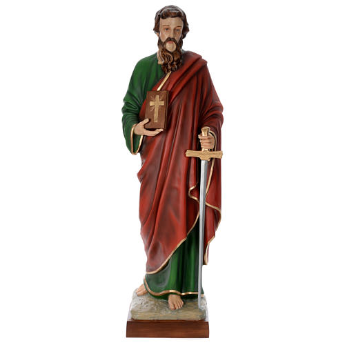 Statue of St. Paul in coloured fibreglass 160 cm for EXTERNAL USE 1