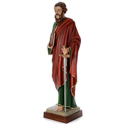 Statue of St. Paul in coloured fibreglass 160 cm for EXTERNAL USE 2