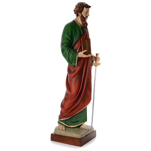 Statue of St. Paul in coloured fibreglass 160 cm for EXTERNAL USE 3