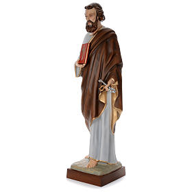 Statue of St. Peter in coloured fibreglass 160 cm for EXTERNAL USE
