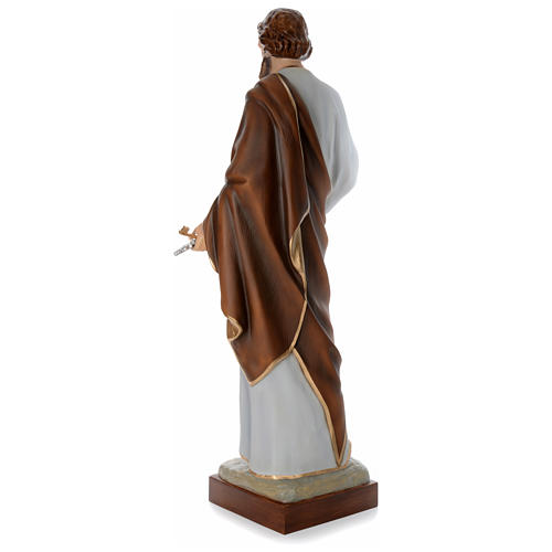 Statue of St. Peter in coloured fibreglass 160 cm for EXTERNAL USE 4
