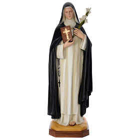 Estatua Santa Caterina cm 160 fibra de vidrio coloreada PARA EXTERIOR