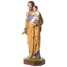 Statue of St. Joseph with Baby Jesus and crystal eyes in fibreglass 160 cm for EXTERNAL USE