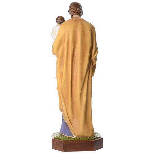 Estatua San José con Niño 160 cm fibra de vidrio ojos cristal PARA EXTERIOR 4