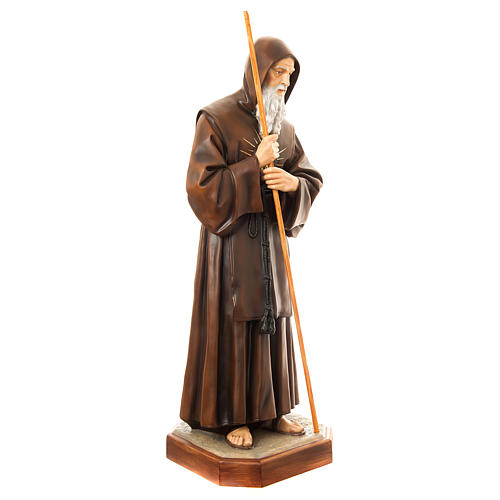 Statue of St. Francis of Paola in painted fibreglass 170 cm for EXTERNAL USE 4