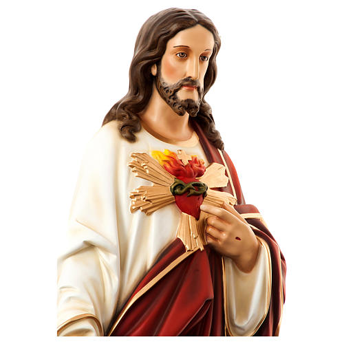 Statue of the Sacred Heart of Jesus in painted fibreglass 180 cm for EXTERNAL USE 2