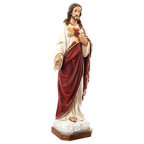 Estatua Sagrado Corazón de Jesús 180 cm fibra de vidrio pintada PARA EXTERIOR 4