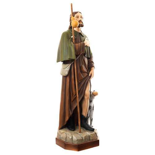 Statue of St. Roch with dog in coloured fibreglass 160 cm for EXTERNAL USE 4