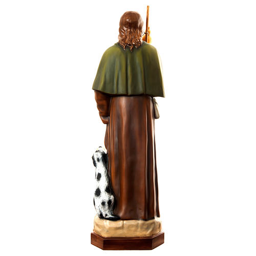 Statue of St. Roch with dog in coloured fibreglass 160 cm for EXTERNAL USE 5
