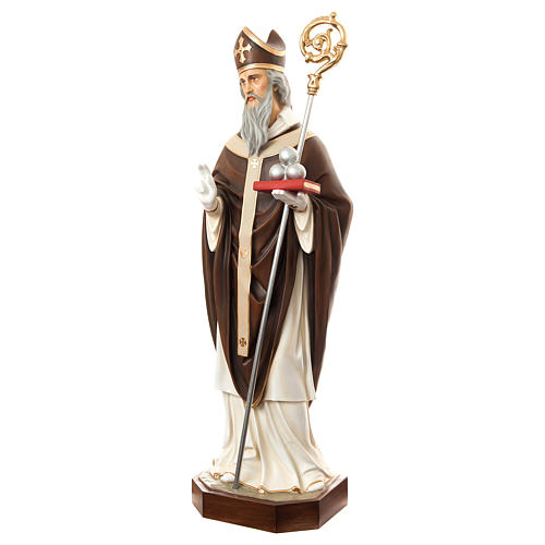 Statue of St. Nicholas of Bari in coloured fibreglass 170 cm for EXTERNAL USE 3