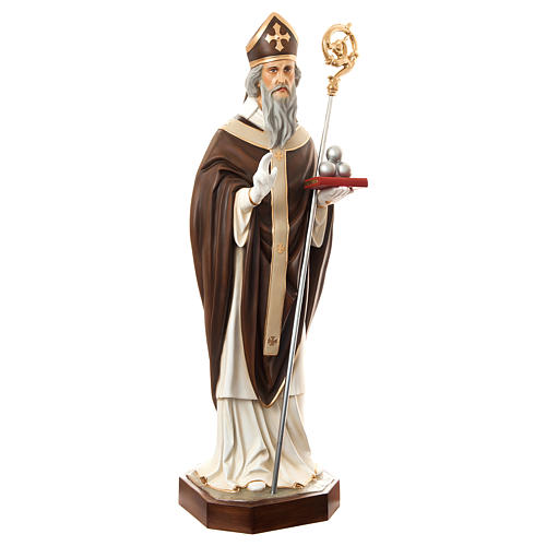 Statue of St. Nicholas of Bari in coloured fibreglass 170 cm for EXTERNAL USE 4