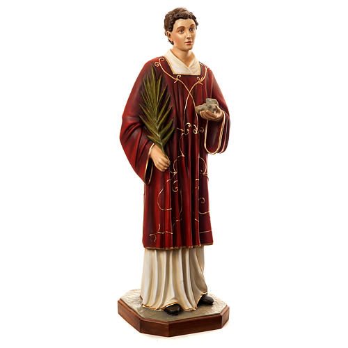 Statue of St. Stephen in coloured fibreglass 110 cm for EXTERNAL USE 4