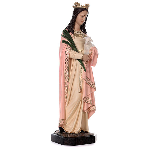 Statue of St. Agnes in fibreglass with lamb and palm tree branch 110 cm 5