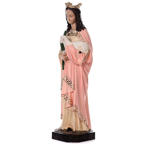 Estatua Santa Agnés con cordero y palma 110 cm fibra de vidrio 3