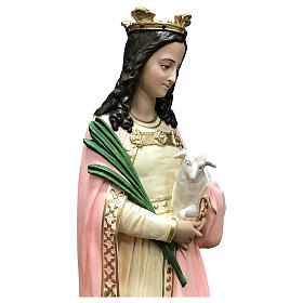 Imagens em Fibra de Vidro: Imagem Santa Inês com cordero e palma 110 cm Fibra de Vidro