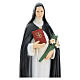Statue of St. Catherine of Siena in resin 40 cm with flowers and book s2