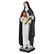 Statue of St. Catherine of Siena in resin 40 cm with flowers and book s3