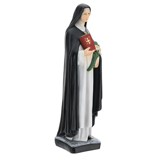 Statua Santa Caterina da Siena 40 cm resina mazzo di fiori e libro 4