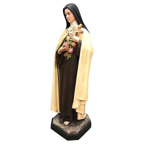 Statue Sainte Thérèse 150 cm fibre de verre colorée avec oeil de verre 3