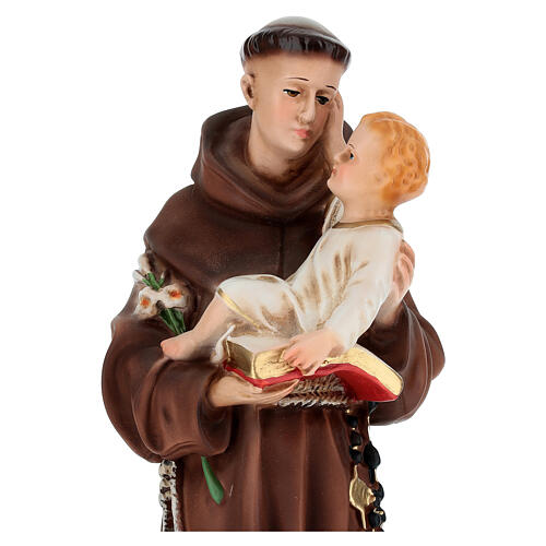 St Anthony of Padua with Child statue, 40 cm colored resin 2