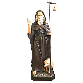 Estatua San Antonio Abad 160 cm fibra de vidrio coloreada