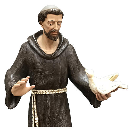 Statue Saint François 82 cm fibre de verre colorée 2