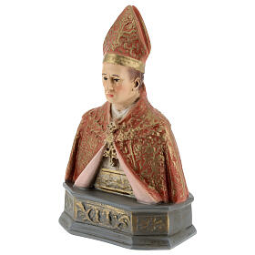 Estatua San Gennaro medio cuerpo 15 cm resina coloreada
