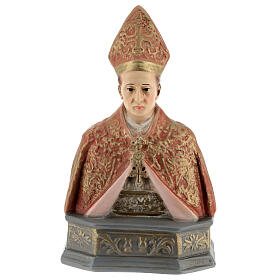 Statua San Gennaro mezzo busto 15 cm resina colorata