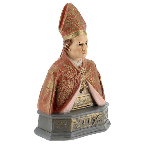 Statua San Gennaro mezzo busto 15 cm resina colorata 3