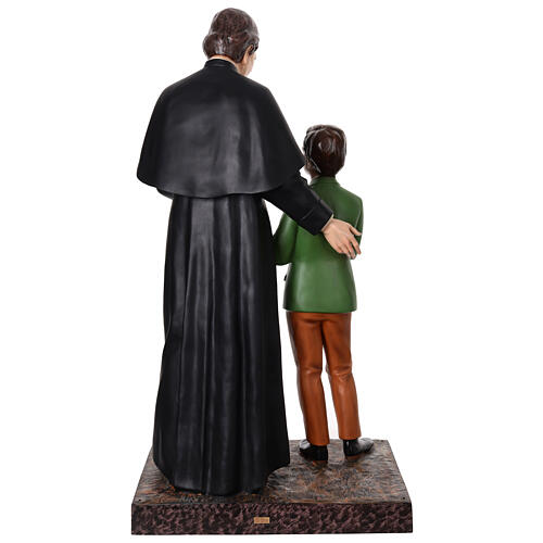 Statue of St. John Bosco with Domenic Savio 170 cm, glass eyes 11