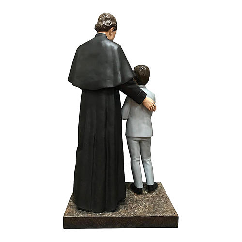 Statue Saint Jean Bosco et Saint Dominique Savio 170 cm fibre de verre avec oeil de verre 5