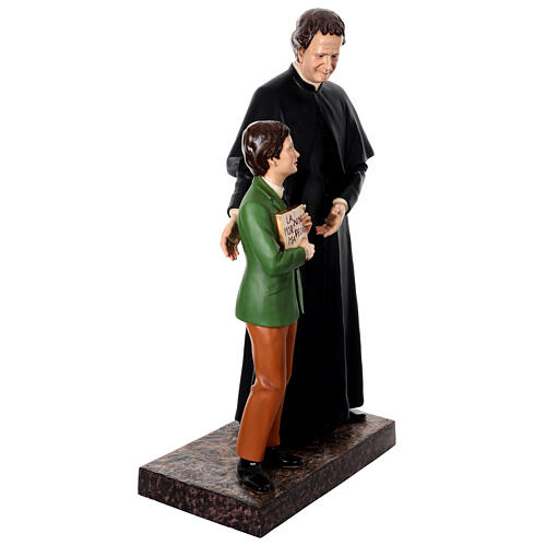 Statue Saint Jean Bosco et Saint Dominique Savio 170 cm fibre de verre avec oeil de verre 9