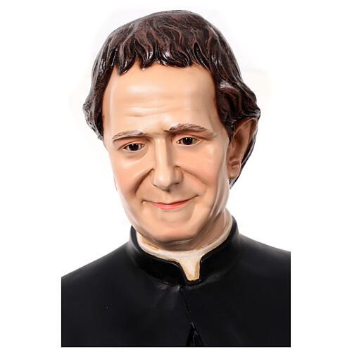 Saint John Bosco with Dominic Savio statue, 170 cm fiberglass glass eyes 5