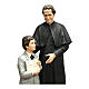 Saint John Bosco with Dominic Savio statue, 170 cm fiberglass glass eyes s4