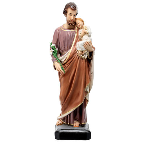 Statue Sainte Joseph 40 cm résine colorée 1