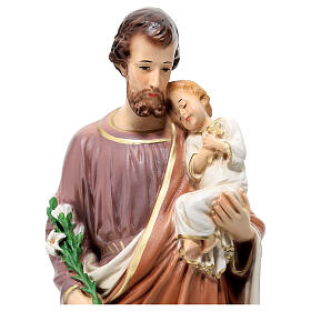 Saint Jospeph with Child statue, 40 cm colored resin