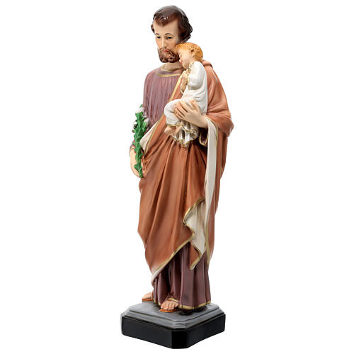 Saint Jospeph with Child statue, 40 cm colored resin 3