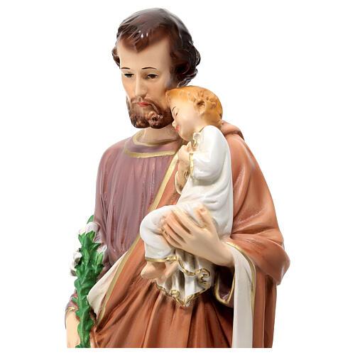 Saint Jospeph with Child statue, 40 cm colored resin 4