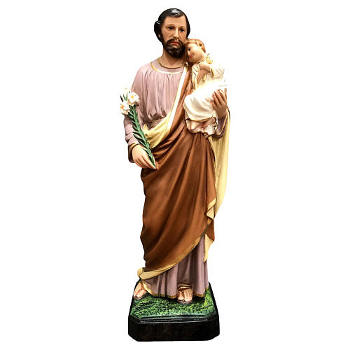 Statue Saint Joseph 50 cm fibre de verre colorée 1