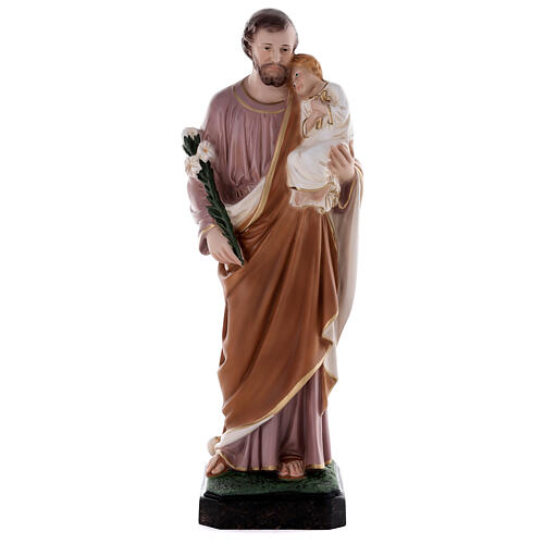 Statue Saint Joseph 50 cm fibre de verre colorée 4