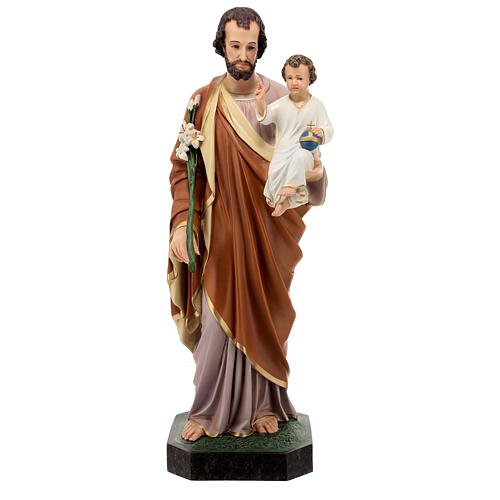 Statue, Heiliger Josef, 85 cm, Glasfaserkunststoff, farbig gefasst, AUßENAUFSTELLUNG 1