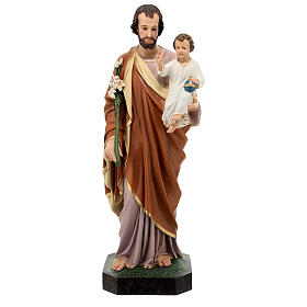 Statue Saint Joseph 85 cm fibre de verre colorée POUR EXTÉRIEUR