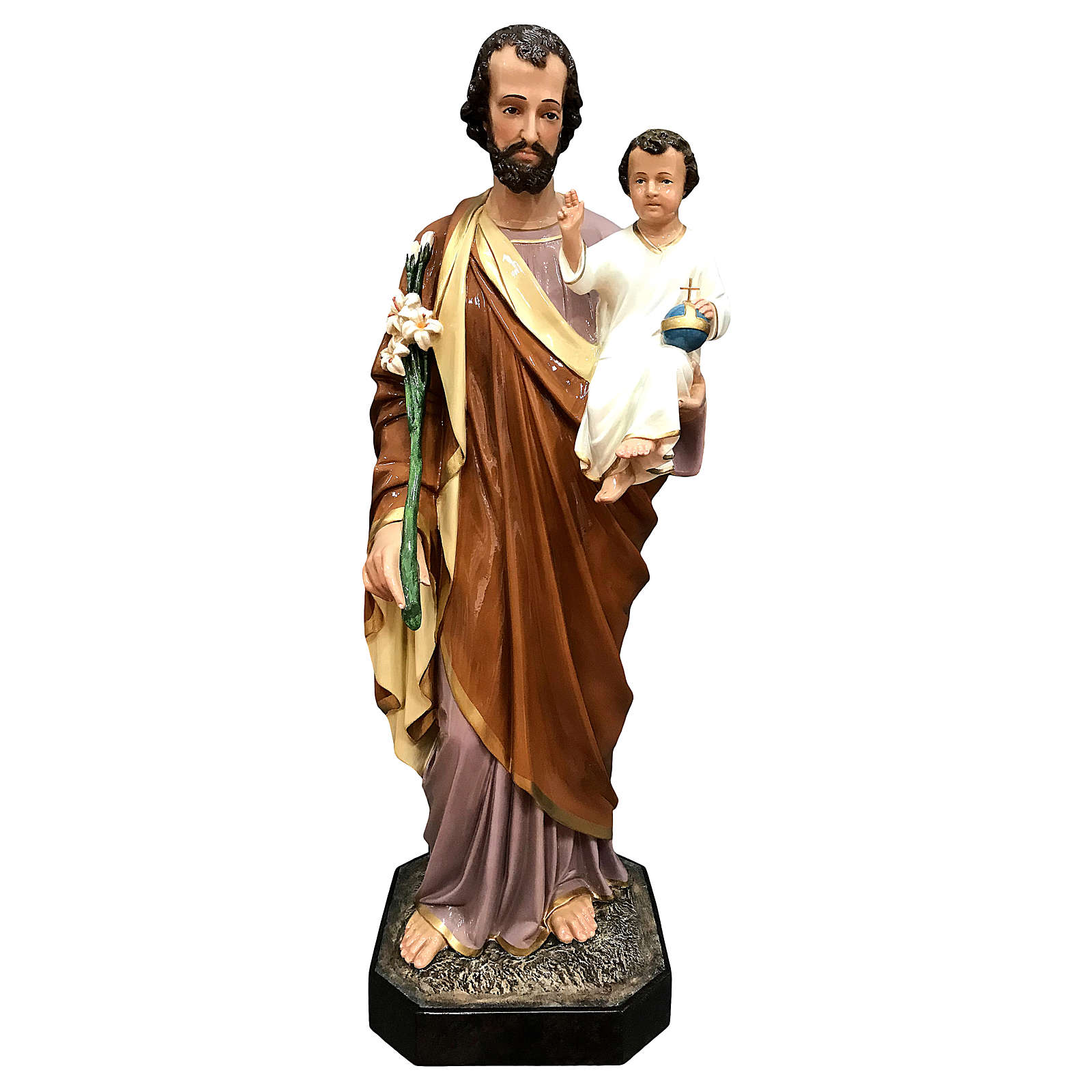 Saint Joseph Statue 85 Cm Colored Fiberglass For Outdoors Online Sales On Holyart Com