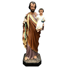 Estatua San José 85 cm fibra de vidrio pintada