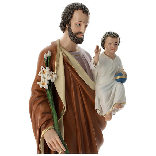 Statue Saint Joseph 85 cm fibre de verre peinte 6