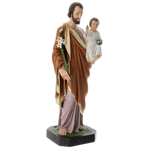 St Joseph statue, 85 cm in painted fiberglass 5