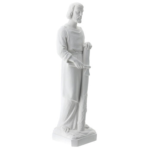Statue Hl. Josef der Tischler 80cm weisse Fiberglas AUSSENGEBRAUCH 6