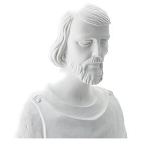Estatua San José trabajador fibra de vidrio blanca 80 cm PARA EXTERIOR