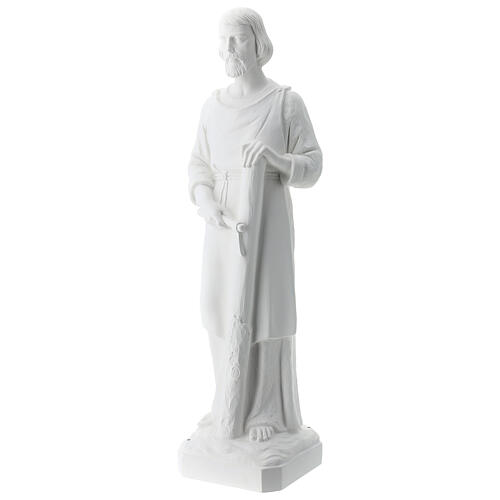 Estatua San José trabajador fibra de vidrio blanca 80 cm PARA EXTERIOR 4